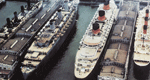 Luxury Liner Row Passenger Ships New York